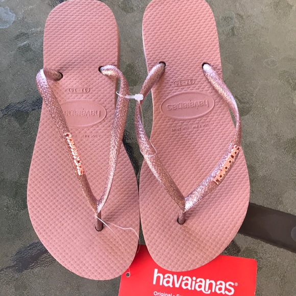 havaianas glitter rose